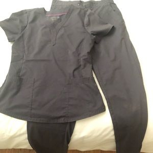 Grey Purple Label Scrub Set